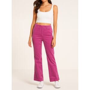 Lilly Pulitzer High Rise Vintage Corduroy Bootcut Straight Pants Pink 4